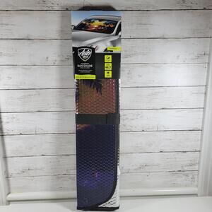 Auto Sun Shade Accordion Tropical Windshield Visor NEW